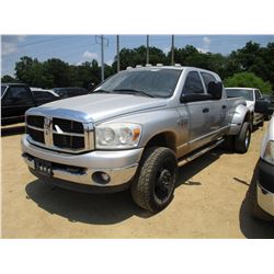 2007 DODGE RAM 3500 DUALLY, VIN/SN:3D7MX49A67G852963 - 4X4, S/A, CREW CAB, CUMMINS TURBO DIESEL ENGI