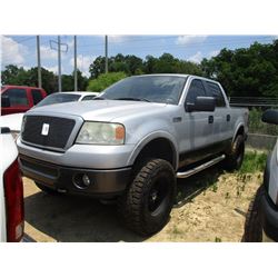 2008 FORD F150 PICK UP, VIN/SN:1FTPW14558FB29109 - 4X4, CREW CAB, V8 GAS ENGINE, A/T, ODOMETER READI