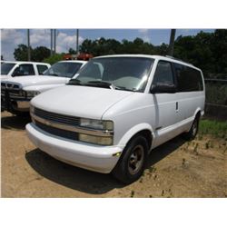 2001 CHEVROLET ASTRO VAN VIN/SN:1GNDM19W51B145308 - V6 GAS ENGINE, A/T, ODOMETER READING 128,093 MIL