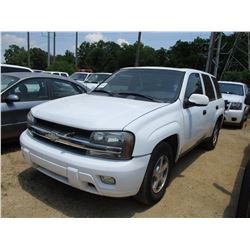 2002 CHEVROLET TRAIL BLAZER VIN/SN:1GNDS135722170904 - GAS ENGINE, A/T, ODOMETER READING 222,239 MIL