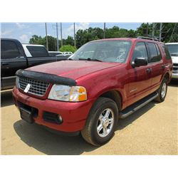 2004 FORD EXPLORER SUV, VIN/SN:1FMZU63K44UB08126 - GAS ENGINE, A/T, ODOMETER READING 175,294 MILES