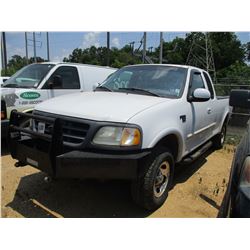 2001 FORD F150 PICK UP, VIN/SN:1FTRX18L81MA89019 - 4x4, EXTENDED CAB, V8 GAS ENGINE, A/T, ODOMETER R