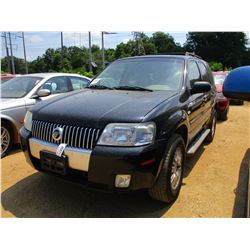 2007 MERCURY MARINER, VIN/SN:4M2CU97167KJ07177 - GAS, A/T, ODOMETER READING 140,222 MILES