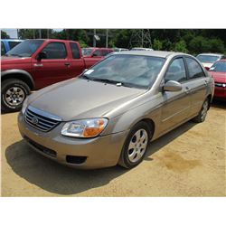 2008 KIA SPECTRA, VIN/SN:KNAFE121985499058 - GAS ENGINE, A/T, ODOMETER READING 171,388 MILES