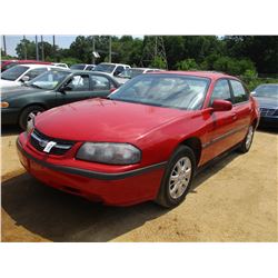 2005 CHEVROLET IMPALA VIN/SN:2GAWE52L359187142 - GAS ENGINE, A/T, ODOMETER READING 137,417 MILES