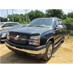 2006 CHEVROLET AVALANCHE VIN/SN:3GNEC12Z66G195774 - GAS ENGINE, A/T, ODOMETER READING 125,724 MILES