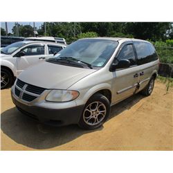 2007 DODGE CARRAVAN VIN/SN:1D4GP25B97B122728 - GAS ENGINE, A/T, ODOMETER READING 203,108 MILES