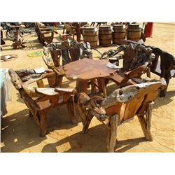 TEAK WOOD TABLE W/FOUR CHAIRS
