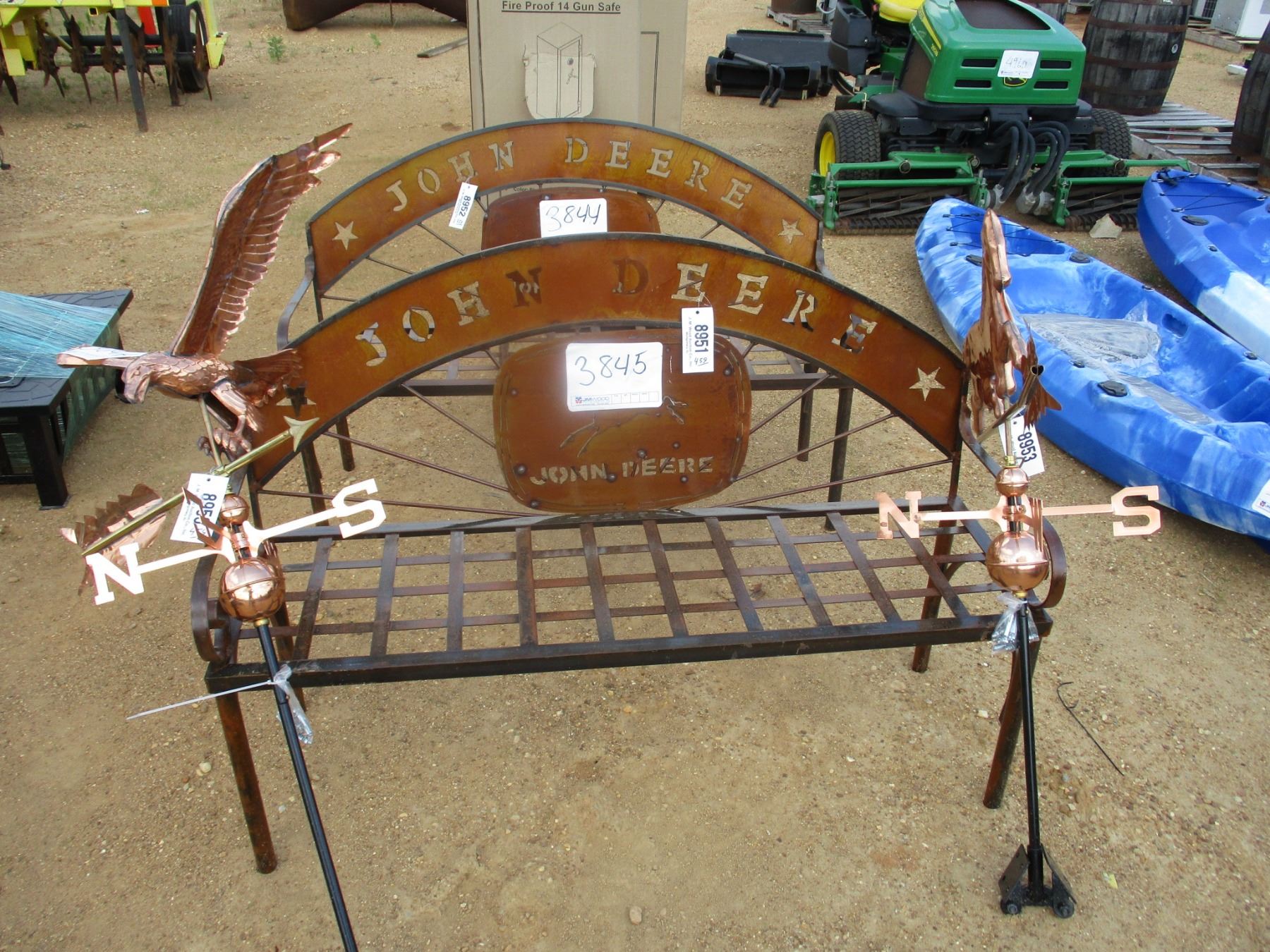 JOHN DEERE METAL BENCH - J.M. Wood Auction Company, Inc.