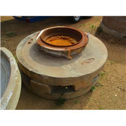 (2) CONCRETE STORM DRAIN COVER W/MAN HOLE COVER