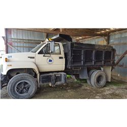1991 CHEVROLET KODIAK DUMP, VIN/SN:1GBL7HIP8MJ105327 - S/A, GAS ENGINE (COUTNY OWNED) (SELLING OFFSI