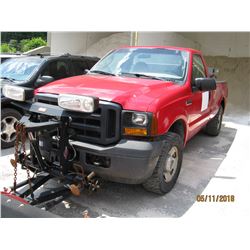 2006 FORD F250 PICKUP, VIN/SN:1FTNF21556ED01823 - 4X4, LWB, MANUAL TRANS, WARN FRONT BUMPER, BLADE, 