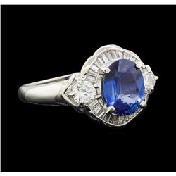 2.20 ctw Sapphire and Diamond Ring - Platinum