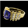 2.56 ctw Tanzanite and Diamond Ring - 14KT Yellow Gold