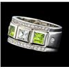 Image 1 : Crayola 0.90 ctw Peridot and White Sapphire Ring - .925 Silver