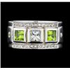 Image 2 : Crayola 0.90 ctw Peridot and White Sapphire Ring - .925 Silver