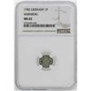 Image 1 : 1782 Germany Nurnberg Pfennig Coin NGC MS62