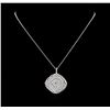 2.15 ctw Diamond Pendant with Chain - 18KT White Gold