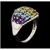 Image 4 : 2.53 ctw Multi-color Gemstone Ring - 14KT White Gold