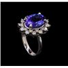 Image 4 : 5.6 ctw Tanzanite and Diamond Ring - 14KT White Gold