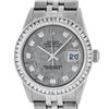 Image 1 : Rolex Mens Stainless Steel Meteorite Princess Cut Diamond Datejust Wristwatch