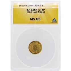 SH1354 (1975) Iran 1/4 Pahlavi Gold Coin ANACS MS63