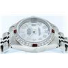 Image 2 : Rolex Ladies Stainless Steel And White Gold MOP Diamond and Ruby DateJust Wristw