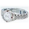 Image 7 : Rolex Ladies Stainless Steel And White Gold MOP Diamond and Ruby DateJust Wristw