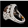 Image 3 : 14.00 ctw Citrine and Diamond Ring - 14KT White Gold