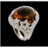 Image 4 : 14.00 ctw Citrine and Diamond Ring - 14KT White Gold