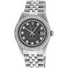 Image 9 : Rolex Mens Stainless Steel Dark Rhodium String Diamond Datejust Wristwatch