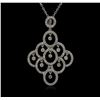 Image 1 : 1.24 ctw Diamond Pendant With Chain - 14KT White Gold