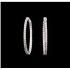 14KT White Gold 2.34 ctw Diamond Hoop Earrings