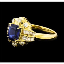 1.19 ctw Sapphire and Diamond Ring - 18KT Yellow Gold