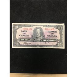 1937 BANK OF CANADA $10 NOTE!