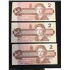 Image 1 : 1986 BANK OF CANADA $2 REPLACEMENT NOTES! 3 IN SEQUENCE!