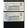 Image 2 : 1973 BANK OF CANADA $1 NOTES! 2 IN SEQUENCE! GEM UNC!