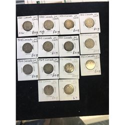 1880-1934 CANADA 25 CENTS LOT!