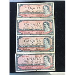 1954 BANK OF CANADA $2 NOTES!