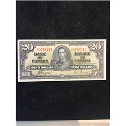 1937 BANK OF CANADA $20 NOTE! UNC