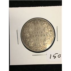 1911 CANADA 50 CENTS!KEY DATE!
