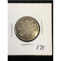 1886 (6/6-2) CANADA 25 CENTS!