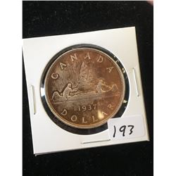 1937 CANADA SILVER DOLLAR!