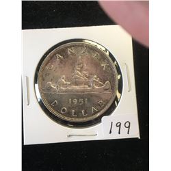 1951(ARNPRIOR) CANADASILVER DOLLAR!