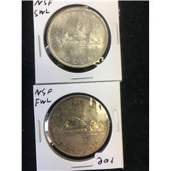 1953(NSF,SWL & FWL) CANADA SILVER DOLLARS! LOT OF 2 COINS!