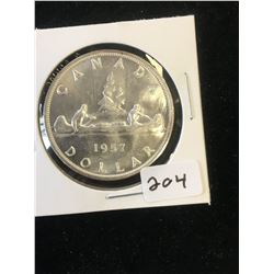 1957 (ONE WL) CANADA SILVER DOLLAR!