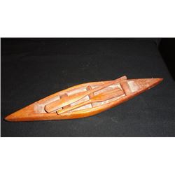 Small Carved Wood Canoe