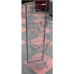 3 TIER STAND WITH BASKETS NEW- METAL.