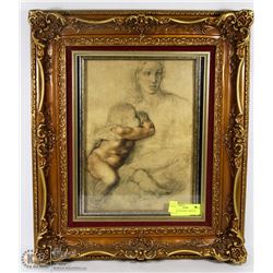 MOTHER AND BABY CHARCOAL PENCIL