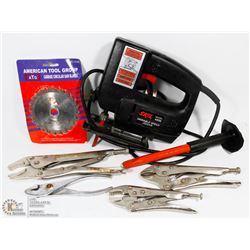 SKIL JIGSAW, HEAVY DUTY CHISEL, VISE GRIPS,